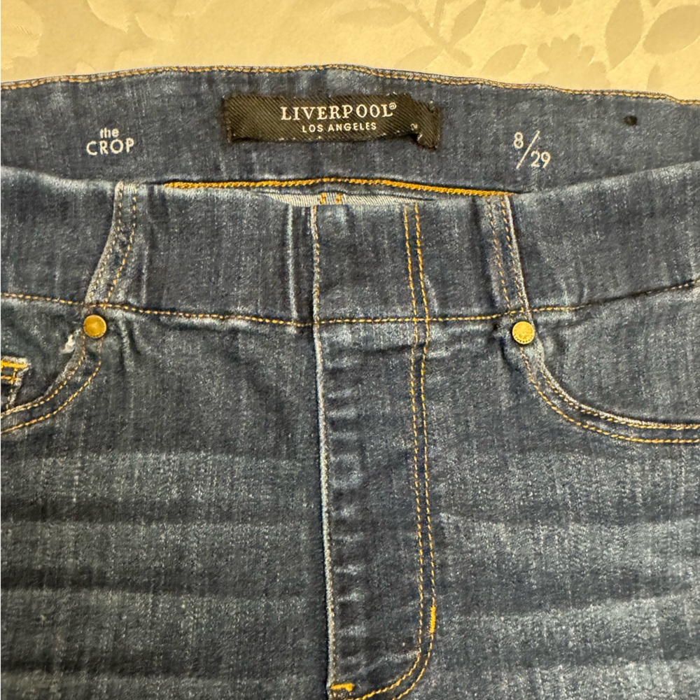 Liverpool Women's Skinny crop Jeans in Deep Blue - Picture 2 of 4